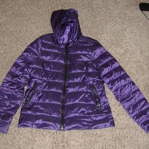 A.n.a packable puffer coat metallic purple